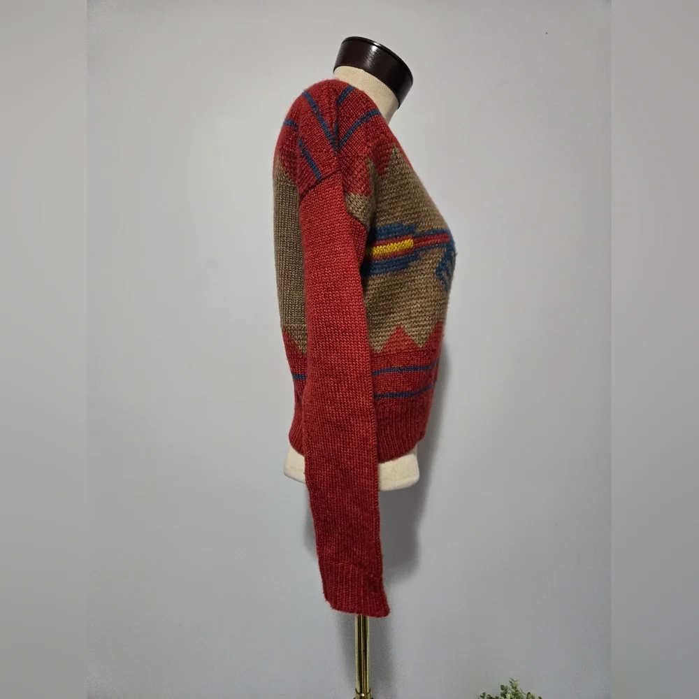 ECOTE Urban Outfitters Red and Brown Totem Aztec Sweater. Size XS - Picture 3 of 7